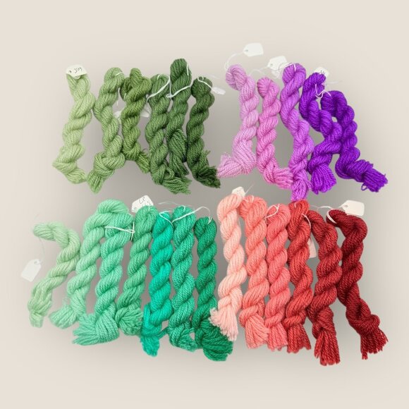 Lot of 24 Embroidery Floss Yarn Needlepoint Crewel Purple Green Blue Pink New - Picture 1 of 5
